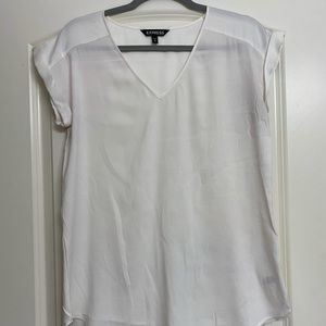 White Express V-Neck Blouse - Medium